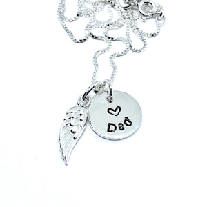 Custom Memorial Necklace, Sympathy Gift, Memorial Jewelry, Angel Wing Necklace, Remembrance Necklace, Personalized