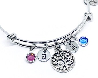 Birthstone Bracelet, Mothers Day Gift, Gemstone Jewelry, Name Jewelry, Initial Bracelet, Mothers Day Jewelry, Gift for Mom