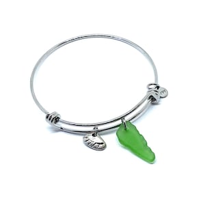 Seaglass Bangle Bracelet, Clamshell Bracelet, Ocean Bracelet, Adjustable Bangle Bracelet, Seaglass Jewelry, Beach Bracelet