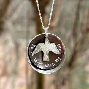 It is well with my soul necklace, Christian jewelry, dove necklace, Christian necklace, gift for baptism, gift for confirmation image 4