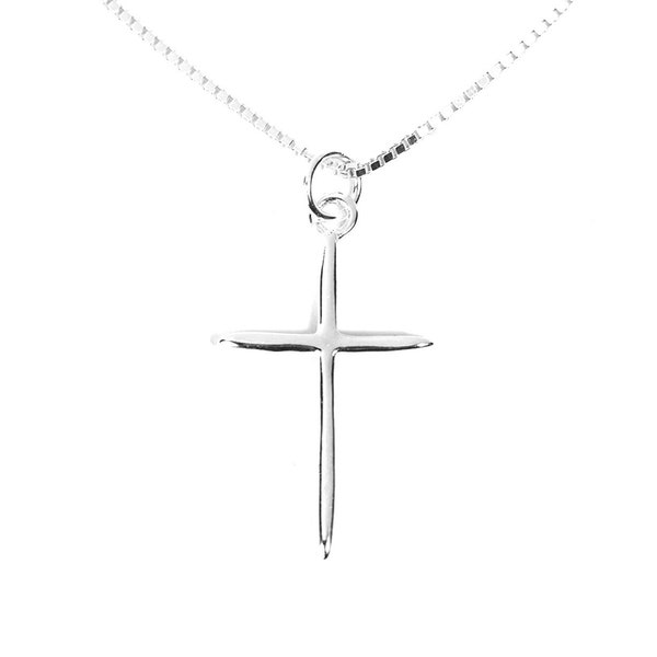 Silver cross necklace, cross necklace for women, girls teen silver cross necklace, simple cross necklace, Confirmation gift, Baptism gift,