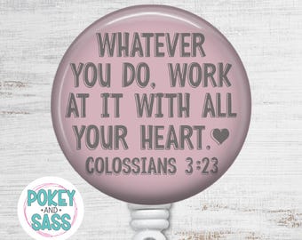Christian Badge Reel, Colossians 3:23, Religious Gift