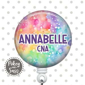 Personalized Name Badge Reel, Rainbow Paint Badge Reel, Teacher Appreciation Gift, Lanyard, Holder, Personalized, Nurse Gift