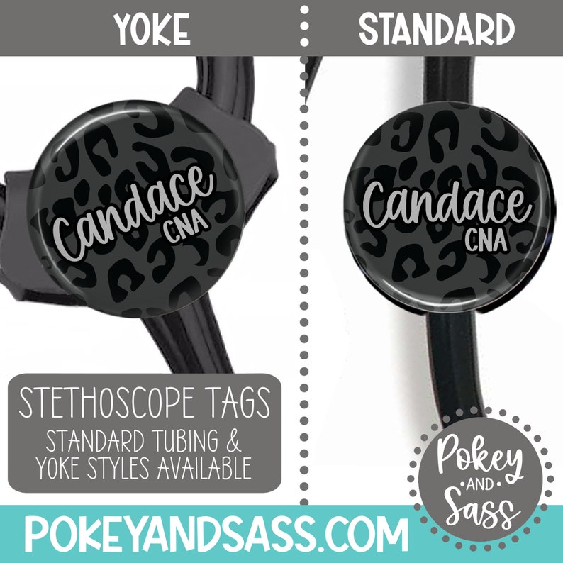 Personalized Leopard Stethoscope Tag, Nurse Stethoscope Tag, Black Leopard Steth Tag, ID Tag, Stethoscope Name Tag, Nurse Gift, Doctor Gift