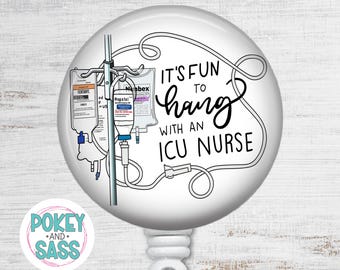 Funny ICU Nurse Badge Reel, Propofol Badge Reel, Nurse Badge, Lanyard, Carabiner, ICU Nurse Badge Holder