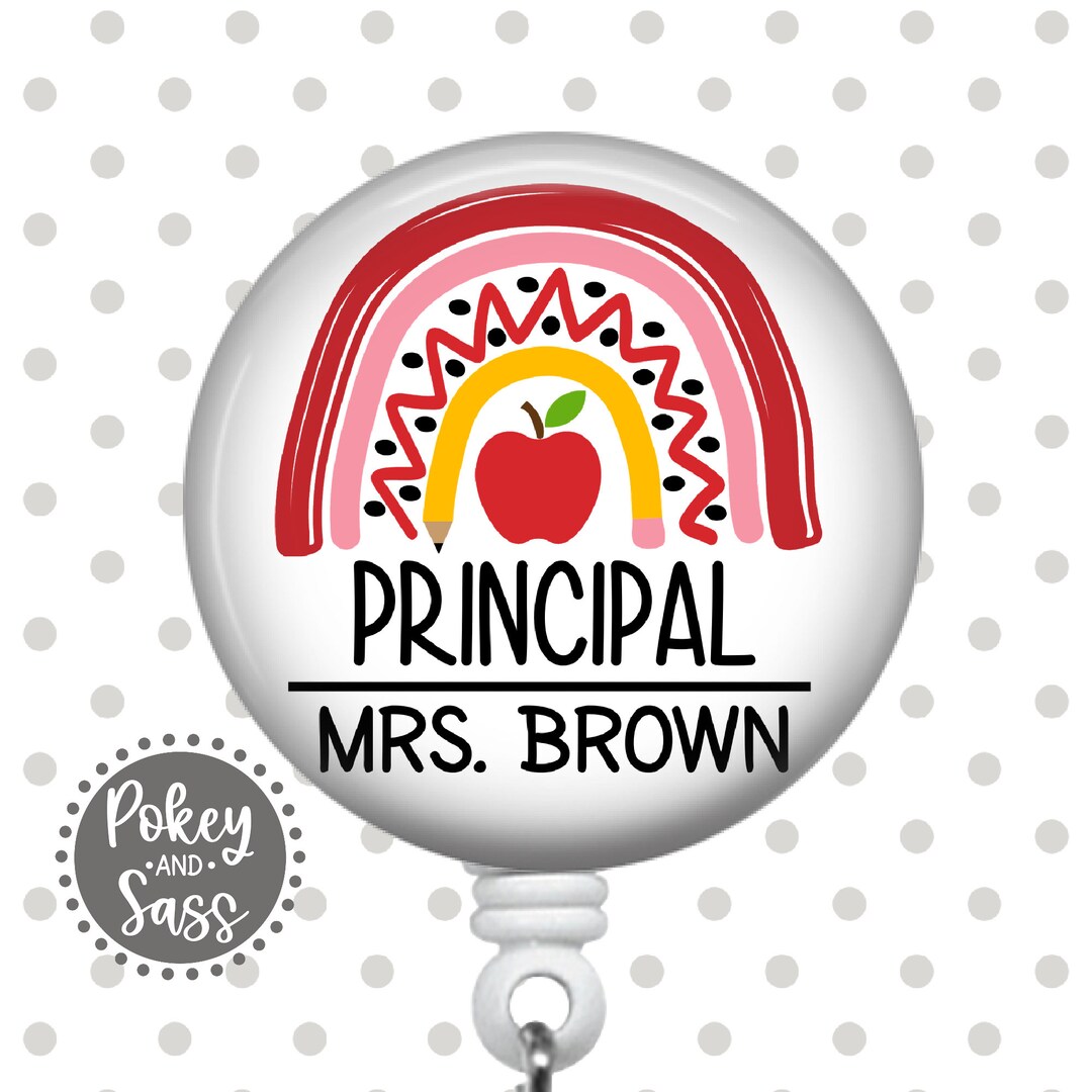 Personalized School Principal Badge Reel, School Principal Badge Reel ...