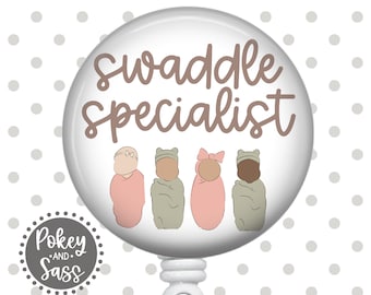 Labor and Delivery Nurse Badge Reel, L&D Badge, Swaddle Specialist, Lanyard, Carabiner,  OB Nurse Badge Holder, Gift for Labor NICU Nurse