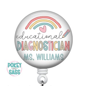 Educational Diagnostician Badge Reel, School Badge Reel, Gift for Educational Diagnostician, Gift Under 15 Dollars, Back to School Lanyard