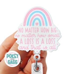 Pregnancy Infant Loss Awareness Badge Reel, Retractable Badge Holder, Premium Badge Clip, Heavy Duty, Lanyard