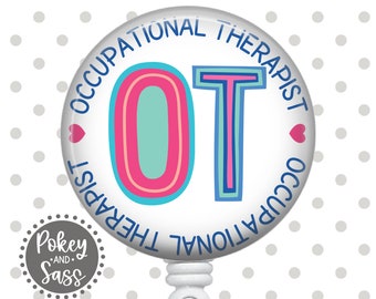 Occupational Therapist Badge Reel, Heavy Duty, OT Badge Reel, Occupational Therapy Badge Holder, Occupational Therapist Gift
