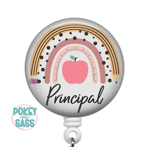 Rainbow Principal Badge Reel, Boho Principal Badge Reel, Heavy Duty, Lanyard, Teacher Badge Reel, Badge Holder, Back to School Badge