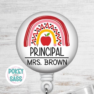 Personalized School Principal Badge Reel, School Principal Badge Reel, Principal Appreciation Gift, Lanyard, Holder, Personalized