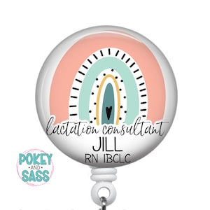 Personalized Lactation Consultant Badge Reel, Custom Badge Holder, IBCLC Badge Holder, Lanyard, Carabiner