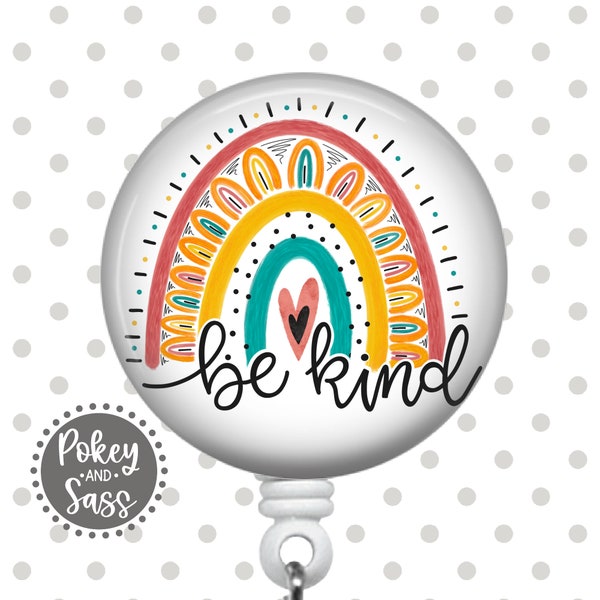 Be Kind Badge Reel, Retractable Badge Reel, Teacher Badge Reel, Nurse Badge Reel, Heavy Duty Reel, Lanyard, Magnet Back