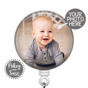 Custom Photo Badge Reel, Personalized Photo Badge Holder, Lanyard, Carabiner, Heavy Duty Badge Reel, Stethoscope Tag