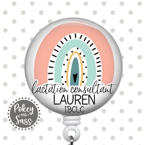 Personalized Lactation Consultant Badge Reel, Custom Badge Holder, IBCLC, Lanyard, Stethoscope Tag, Carabiner