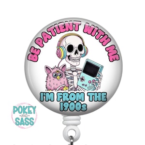 Funny Badge Reel, Be Patient With Me, Retractable Badge, Badge Holder, Premium Badge Clip, Heavy Duty, Lanyard, Carabiner