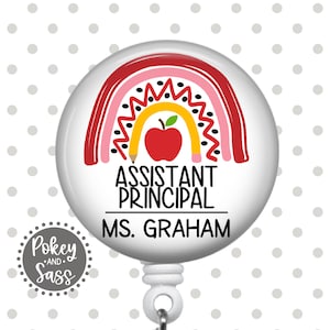 Personalized School Assistant Principal Badge Reel, School Principal Badge Reel, Principal Appreciation Gift, Lanyard, Holder, Personalized
