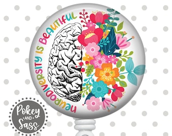 Celebrate Minds Of All Kinds Badge Reel – Glitter Retractable ID Holder For Autism & ADHD Awareness, SPED Teachers, BCBAs - View #5