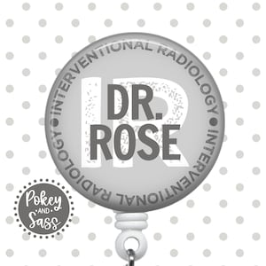 Interventional Radiology Badge Reel, Interventional Radiologist Badge Reel, Badge Holder, Badge Clip, Made in the USA