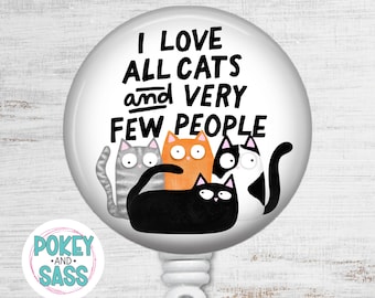 Funny Cat Badge Reel, Nurse Badge Holder, Healthcare Badge Reel
