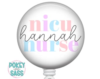 Personalized NICU Nurse Badge Reel, NICU Nurse Badge Reel, RN Badge Reel, Nicu Nurse Gift, Nicu Carabiner, Nicu Lanyard