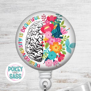 Neurodiversity Badge Reel, Autism Awareness Badge Reel, ADHD Awareness, Heavy Duty Reel, Lanyard, Carabiner