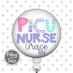 Personalized PICU Nurse Badge Reel, PICU Nurse Badge Reel, Baby Badge Reel, Pediatric Nurse Badge Reel, Custom Badge Holder, Lanyard
