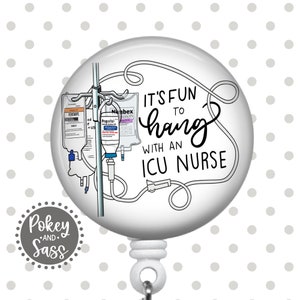 Funny ICU Nurse Badge Reel, Propofol Badge Reel, Nurse Badge, Lanyard, Carabiner, ICU Nurse Badge Holder