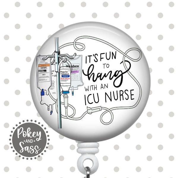 Funny ICU Nurse Badge Reel, Propofol Badge Reel, Nurse Badge, Lanyard, Carabiner, ICU Nurse Badge Holder