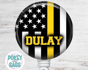 Dispatcher Badge Reel, Custom Name Badge Holder