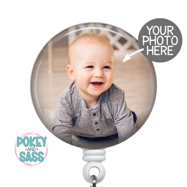 Custom Photo Badge Reel, Personalized Photo Badge Holder, Lanyard, Carabiner, Heavy Duty Badge Reel, Stethoscope Tag