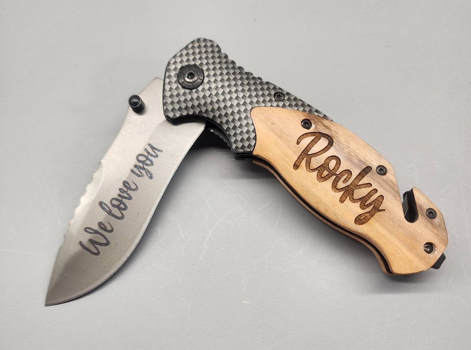 Daddy Shark Knife Baby Sharks Engraved Knife 