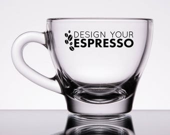 Personalized Glass Espresso Cup & Saucer