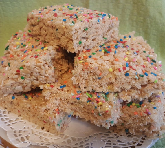 BIRTHDAY CAKE Flavored Rice krispy treats gourmet 1 dozen Etsy
