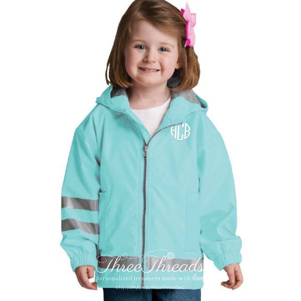 Veste de pluie à monogramme Charles River pour enfant, veste de pluie pour tout-petit