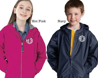Chaqueta impermeable juvenil con monograma de Charles River