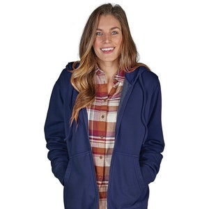 Monogrammed Charles River Navy Full Zip Hoodie, Women&#39;s Hoodie, Women&#39;s Jacket