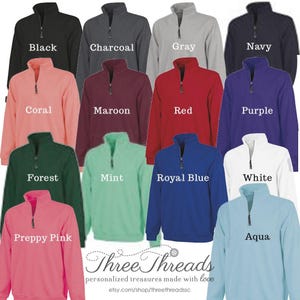 Sudadera/suéter con monograma Charles River, cremallera de un cuarto, sudadera para mujer, regalo corporativo, jersey con logotipo