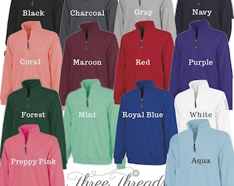 Monogrammed Charles River Quarter Zip Sweatshirt/Pullover, Women's Sweatshirt, Corporate Gift, Logo Pullover