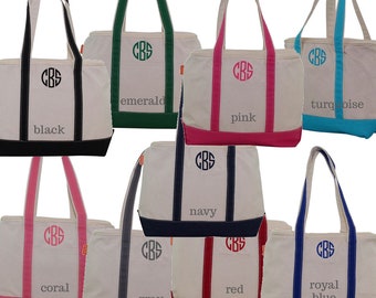 Grote geïsoleerde koeltas met monogram, lunchtas, kinderlunchtas, lunchkoeler, canvas tas, strandtas, relatiegeschenk