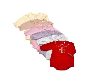 Monogrammed/Personalized Girls Long Sleeve Bubble