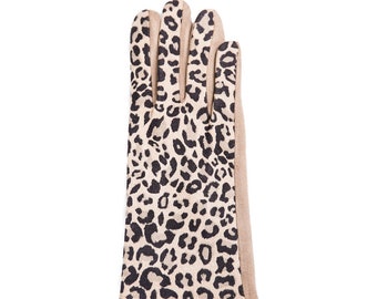 Guanti monogrammati/personalizzati con stampa leopardata, guanti da donna, regalo da donna, guanti touchscreen