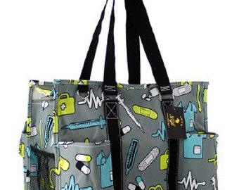 Monogrammed Nurse Tote Bag, Personalized Utility Bag