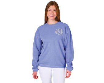 Bluza damska z okrągłym dekoltem i monogramem Charles River Camden, prezent firmowy, bluza z logo