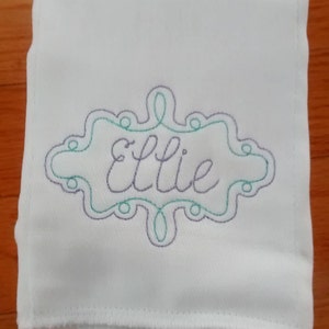 Personalized Baby Girl Burp Cloth, Vintage Baby Girl Burp Cloth