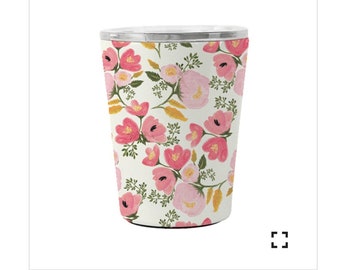 Monogrammed/Personalized Floral Stainless Steel Coffee Tumbler/Cup, Floral Cup, Bridesmaid cups, Coffee Cup, Stainless Steel Cup