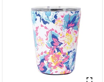 Monogrammed/Personalized Floral Stainless Steel Coffee Tumbler/Cup, Floral Cup, Bridesmaid cups, Coffee Cup, Stainless Steel Cup