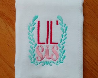 Little Sister Burp Cloth, Baby Gift