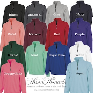 Monogrammed Charles River Quarter Zip Sweatshirt/Pullover, Women&#39;s Sweatshirt